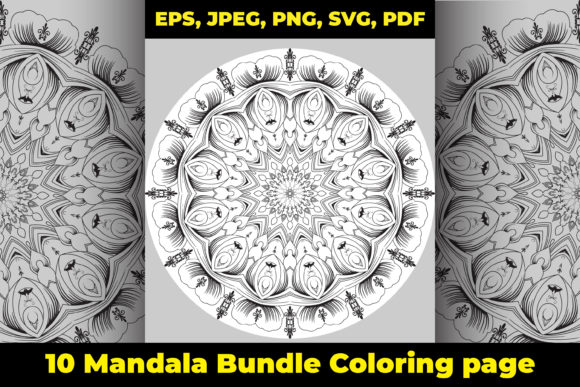 10 Floral Decoritave Mandala Bulk Design