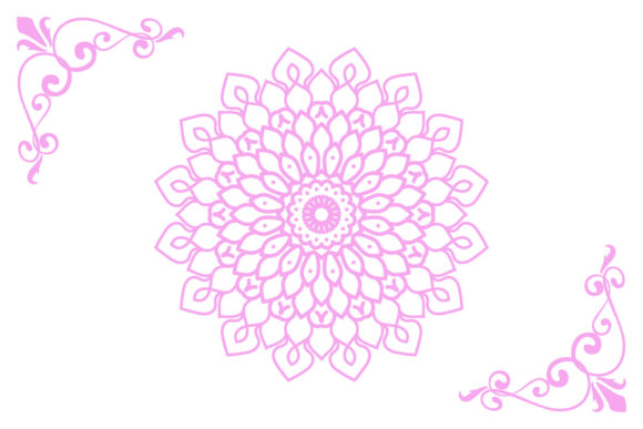 Art Floral Mandala Bright Pink Design