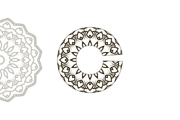 C Mandala Floral Alphabet Pattern Design