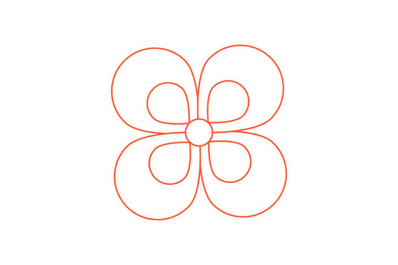 Cute Floral Flowers Vector Line Style