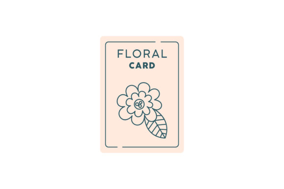 Floral Card Icons Vectors