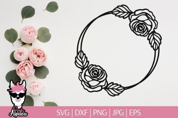 Floral Circle Double Frame Monogram