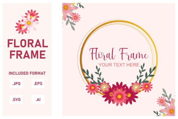 Floral Frame with Flowers Border