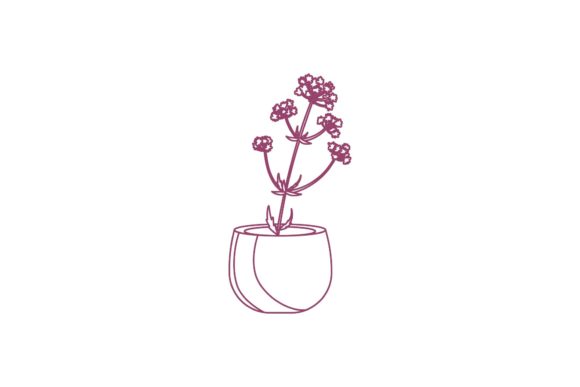 Floral Plant Line Style Icons