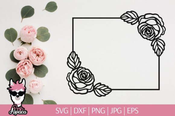 Floral Rectangle Frame Monogram