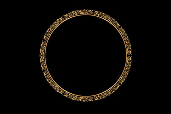 Golden Circle Wreath with Floral Frame
