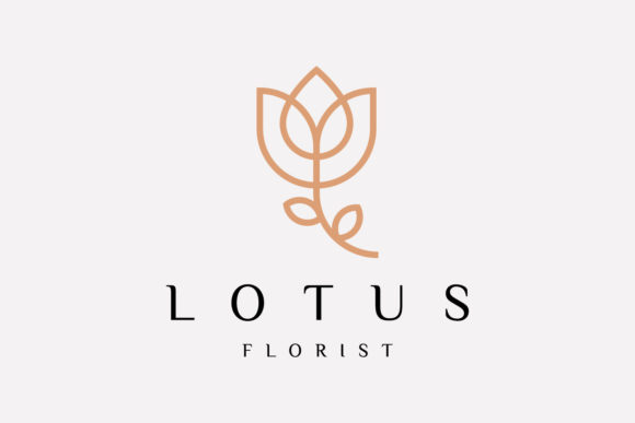 Lotus Floral Logo Design Template