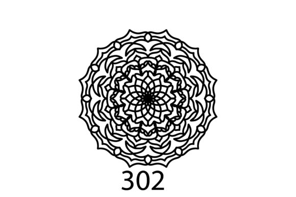 Mandala Floral Design Circle Black