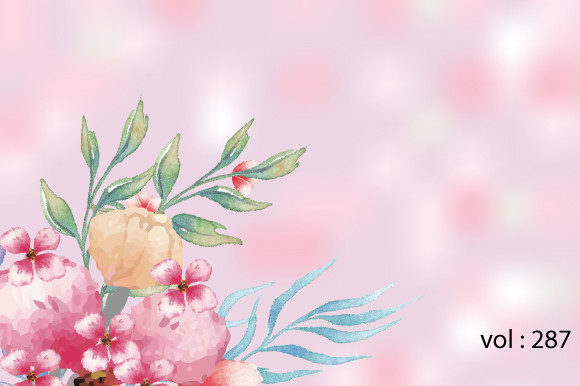 Pink Green Watercolor Floral Background