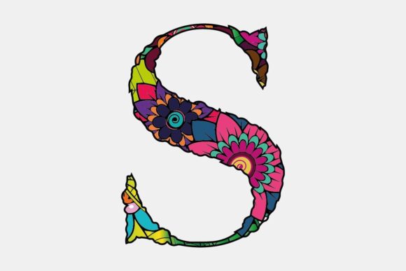 S Letter Floral Capital Alphabet