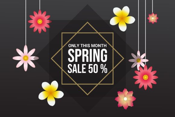Spring Sale Floral Background