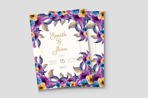 Watercolor Floral Wedding Card